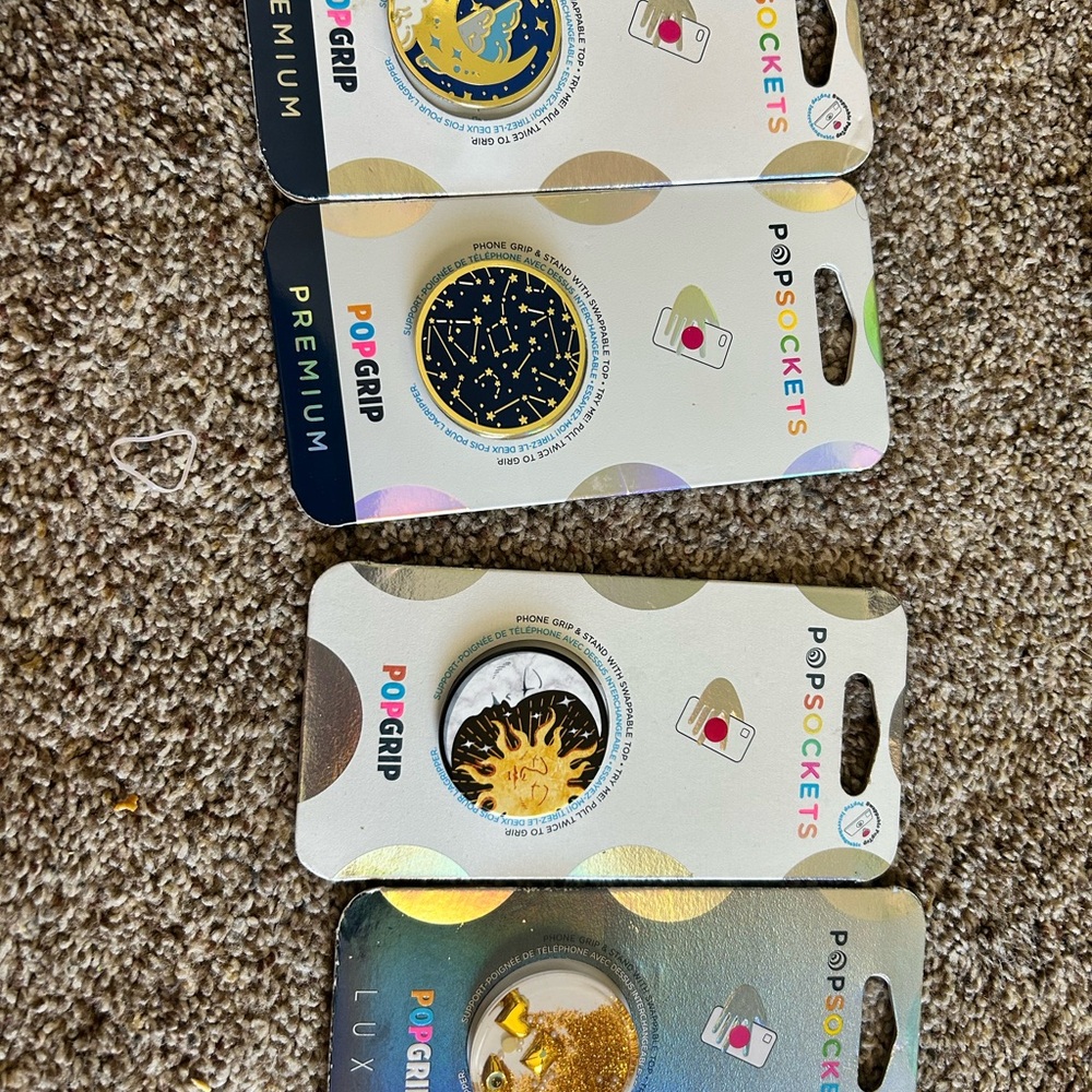 PopSocket Premium Phone Grip - Celestial Black and Gold x4